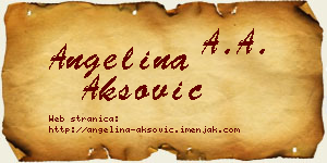 Angelina Aksović vizit kartica